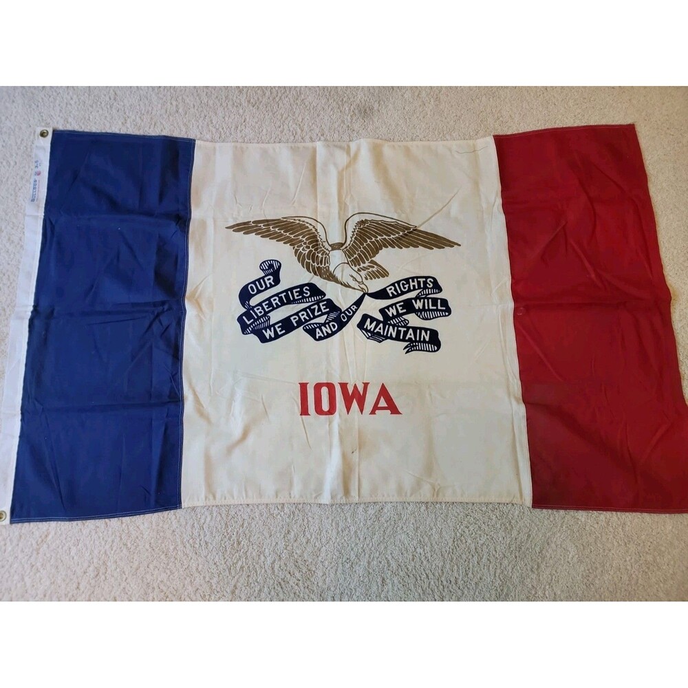 Vintage Iowa Flag 3x5ft Bulldog Brand 100% Cotton